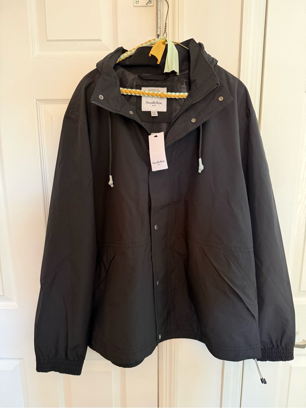 Goodfellow & Co Men's Black Hooded Rain Jacket